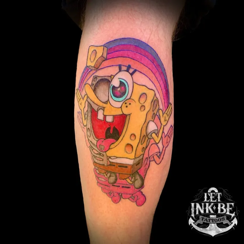 newschool tattoo spongebob